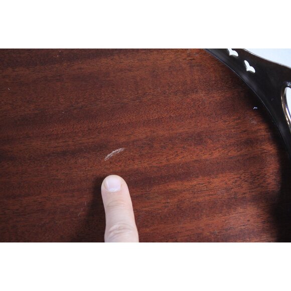 Vintage Industrial handcrafted serving tray, Edwardian style heart cut out metal - Picture 9 of 10